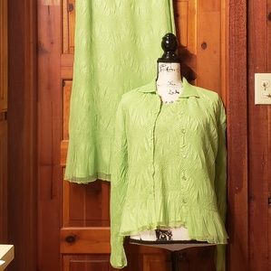 3/$50lovely Green, 3 Piece Skirt Set Sz L